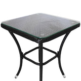Set da bistrò Jardí in rattan nero