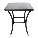 Set da bistrò Jardí in rattan nero