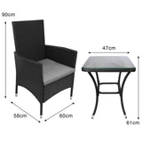 Set da bistrò Jardí in rattan nero