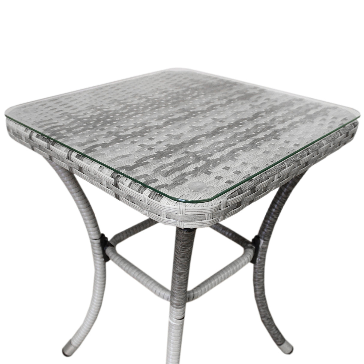Set Bistro da Giardino in Poly Rattan Vimini Marrone Chiaro