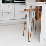 4 Gambe da Tavolo a Forcina 71cm - 3 Rebbi - 12mm - Rame Anticato