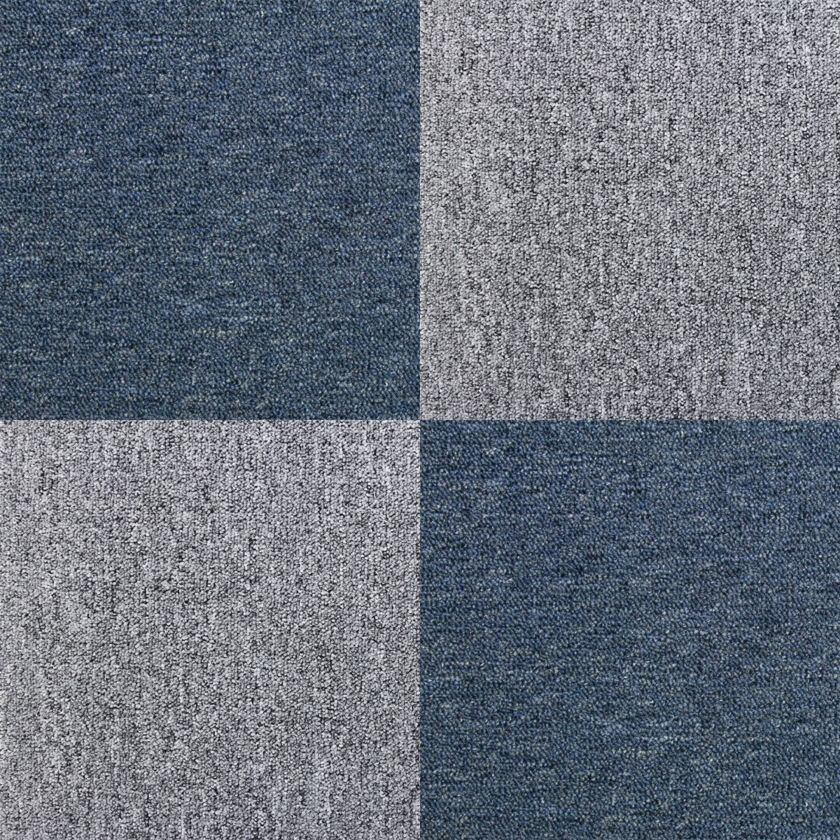 40 Mattonelle di Moquette 10mq in Storm Blu & Grigio Platino