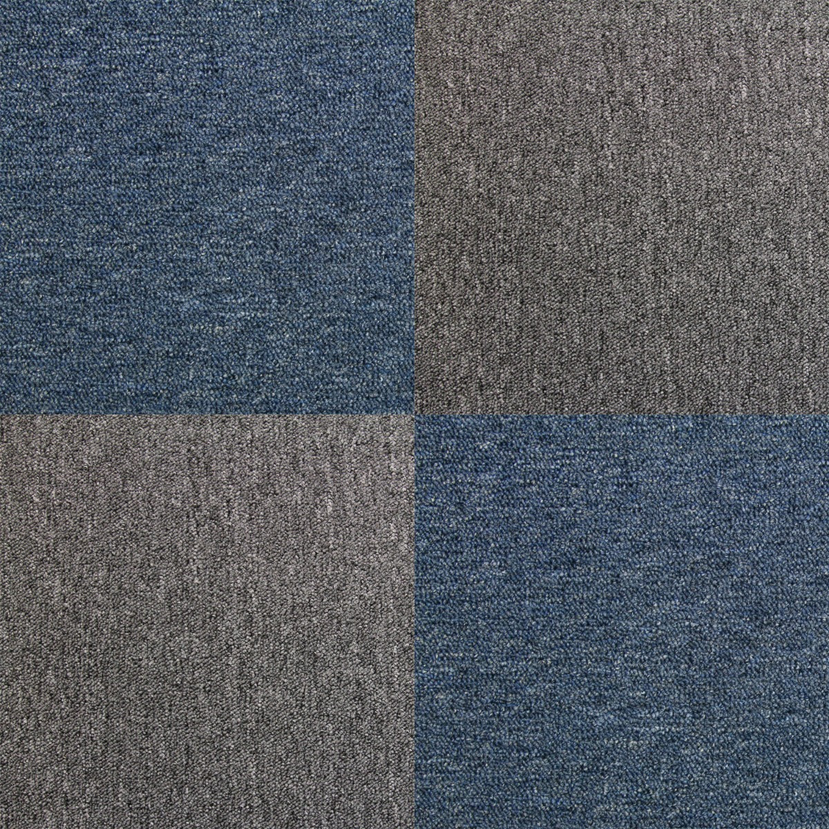 40 Mattonelle di Moquette 10mq in Storm Blu & Grigio Antracite