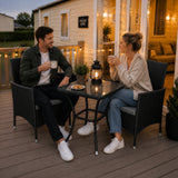 Set da bistrò Jardí in rattan nero