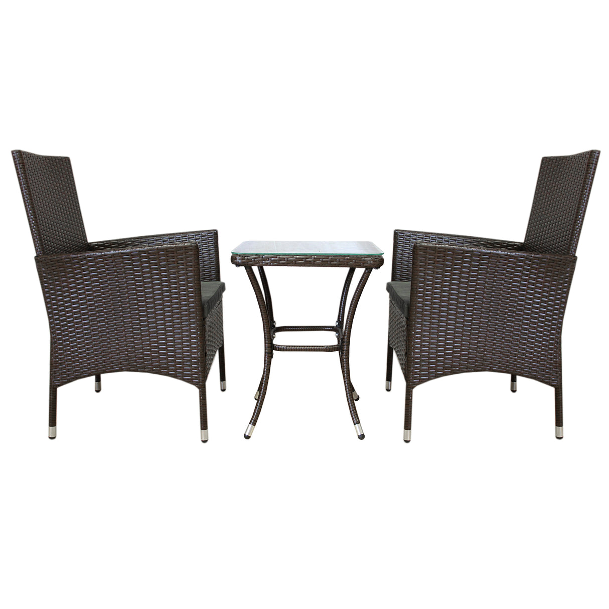 Set da bistrò Jardí in rattan Marrone