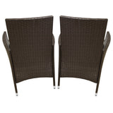 Set da bistrò Jardí in rattan Marrone