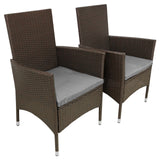 Set da bistrò Jardí in rattan Marrone
