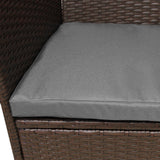 Set da bistrò Jardí in rattan Marrone