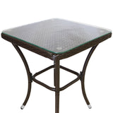 Set da bistrò Jardí in rattan Marrone