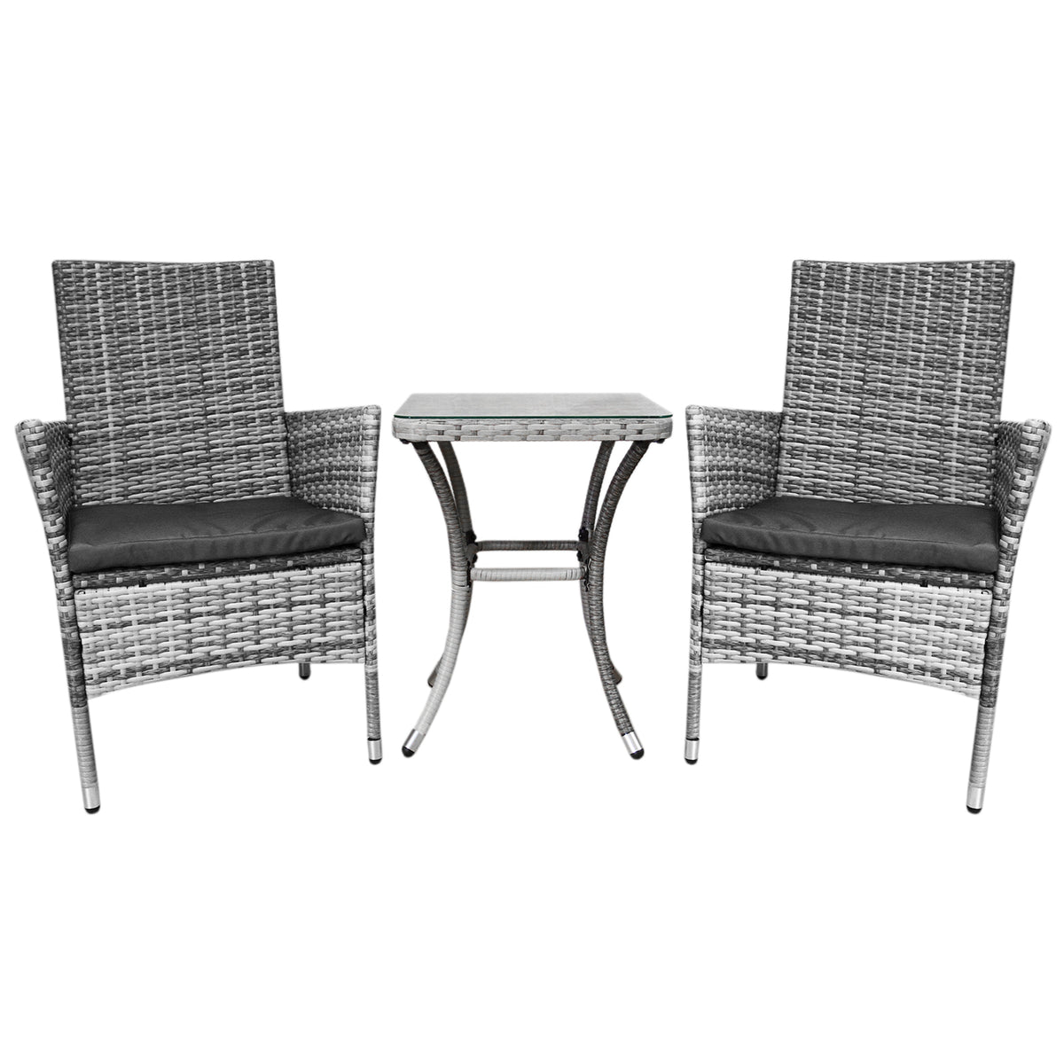 Set Bistro da Giardino Jardí in Polyrattan con 2 Poltroncine e Tavolino
