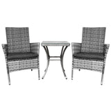 Set Bistro da Giardino Jardí in Polyrattan con 2 Poltroncine e Tavolino