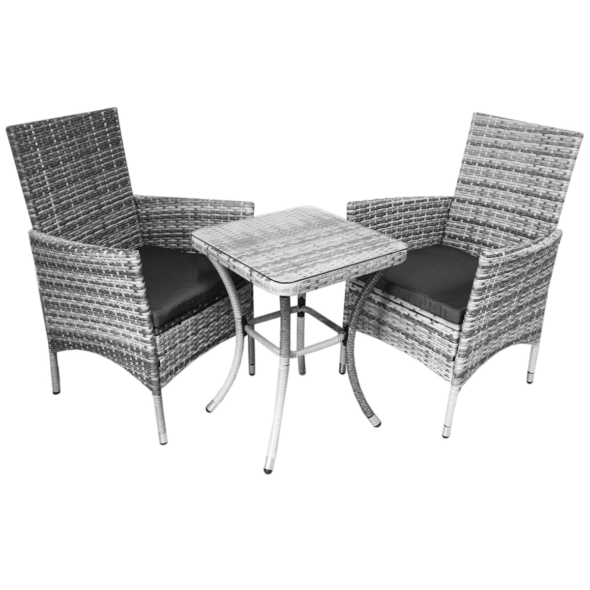 Set Bistro da Giardino Jardí in Polyrattan con 2 Poltroncine e Tavolino