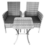 Set Bistro da Giardino Jardí in Polyrattan con 2 Poltroncine e Tavolino