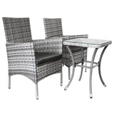 Set Bistro da Giardino Jardí in Polyrattan con 2 Poltroncine e Tavolino