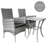 Set Bistro da Giardino in Poly Rattan Vimini Marrone Chiaro
