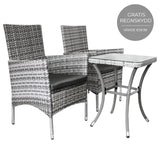 Set Bistro da Giardino in Poly Rattan Vimini Marrone Chiaro