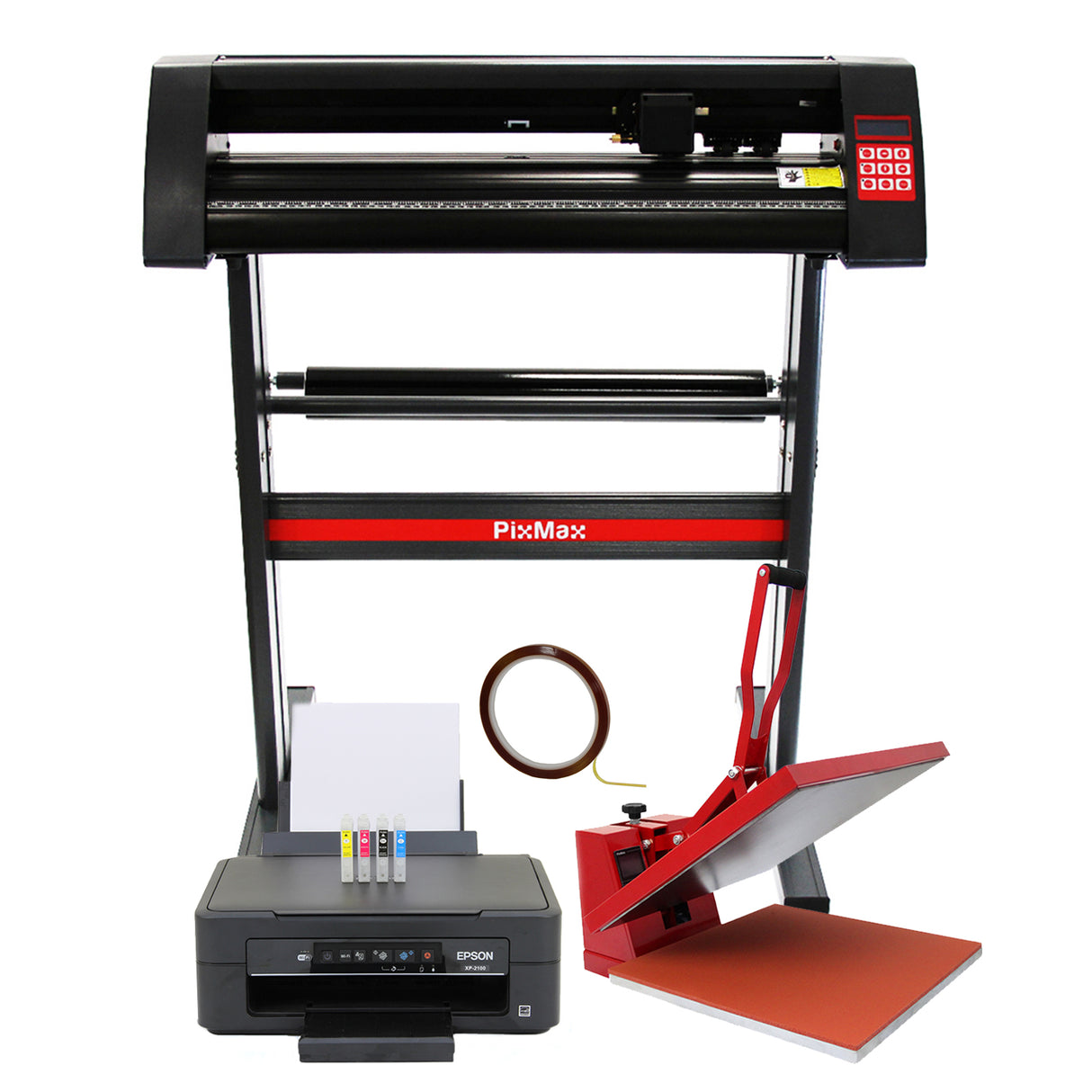 Pressa a compressione da 50 cm, taglierina per vinile da 720 mm e stampante Epson