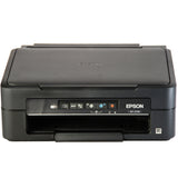 Stampante Epson XP-2100 nera, compatta, con pannello di controllo e indicatori luminosi, ideale per progetti di stampa e taglio vinile