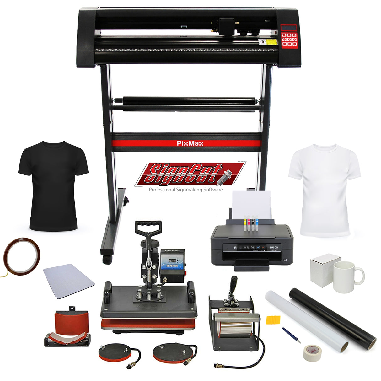Plotter da Taglio Vinile PixMax, Stampante & Presse a Caldo 5 in 1