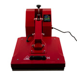 Pressa a caldo rossa per vongole 38 x 38 cm con manico ergonomico e display digitale per il controllo della temperatura e del tempo