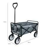 Carrello Pieghevole Fuoristrada 70kg Ruote 360° Acciaio Grigio