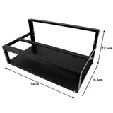 Telaio per mining da 6-8 GPU in metallo nero, dimensioni 50x28,5x22,5 cm, design robusto e ventilato per ottimizzare le prestazioni