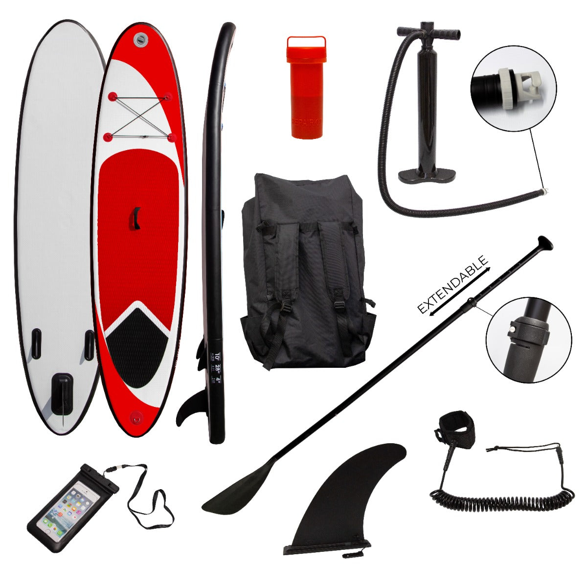 Tavola da Surf SUP Gonfiabile da 3m - Rosso