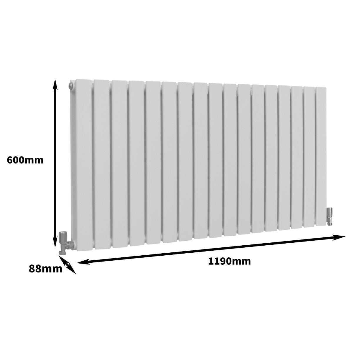 Radiatore a Elementi Piatti - Bianco Lucido - 60cm x 119cm