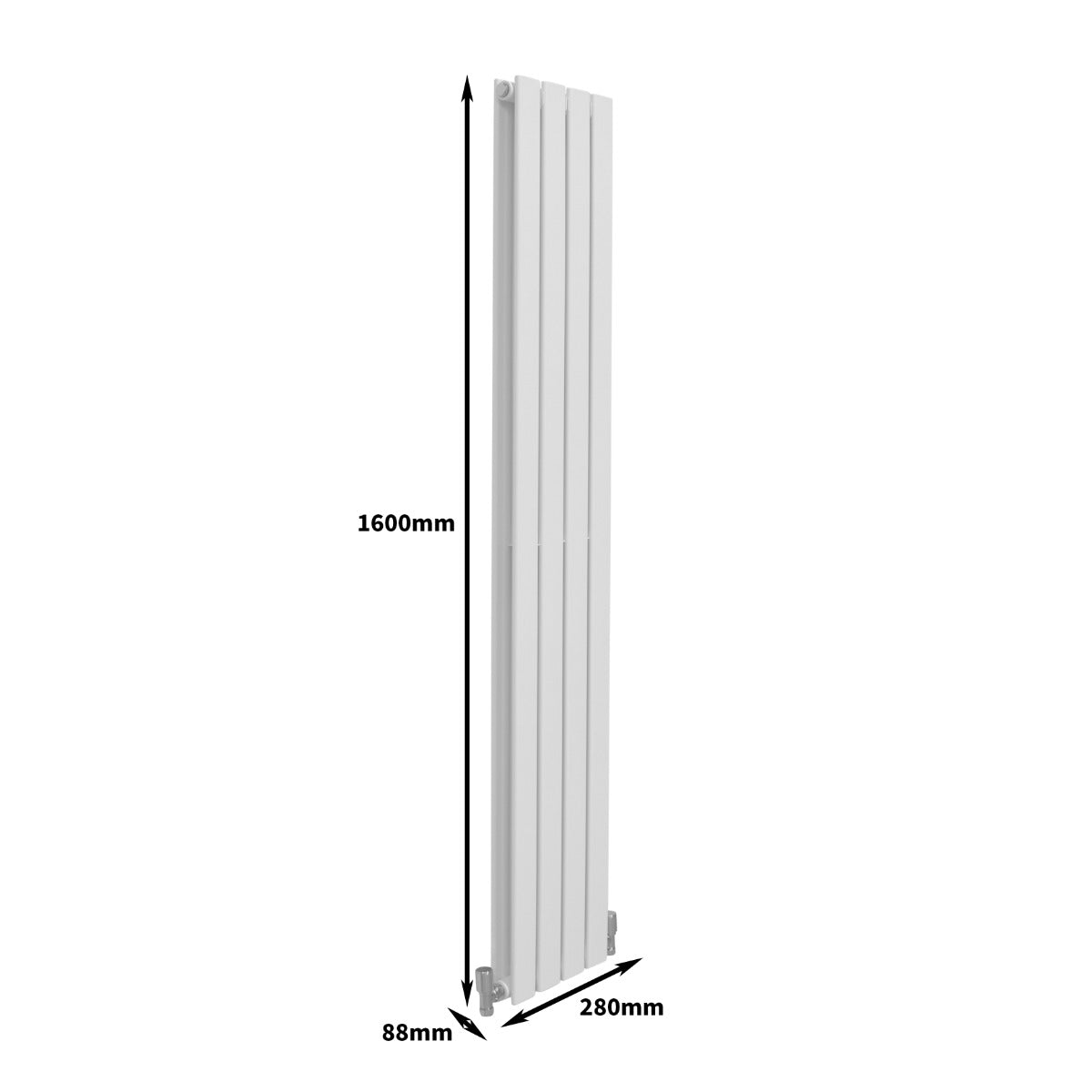 Radiatore a Elementi Piatti - Bianco Lucido - 160cm x 28cm