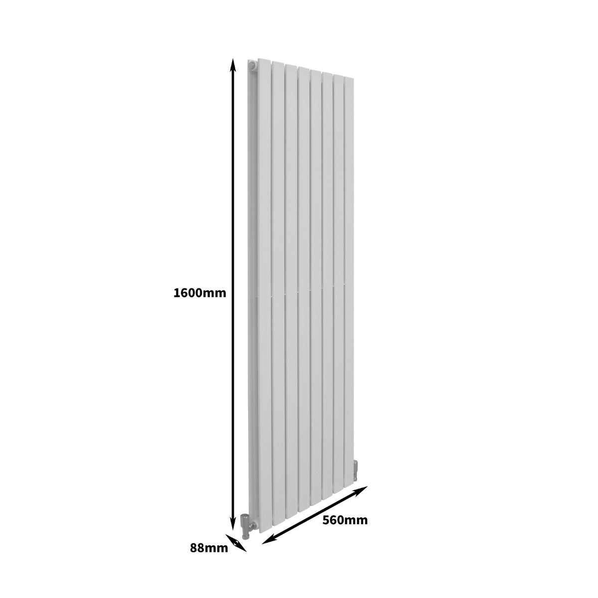 Radiatore a Elementi Piatti - Bianco Lucido - 160cm x 56cm