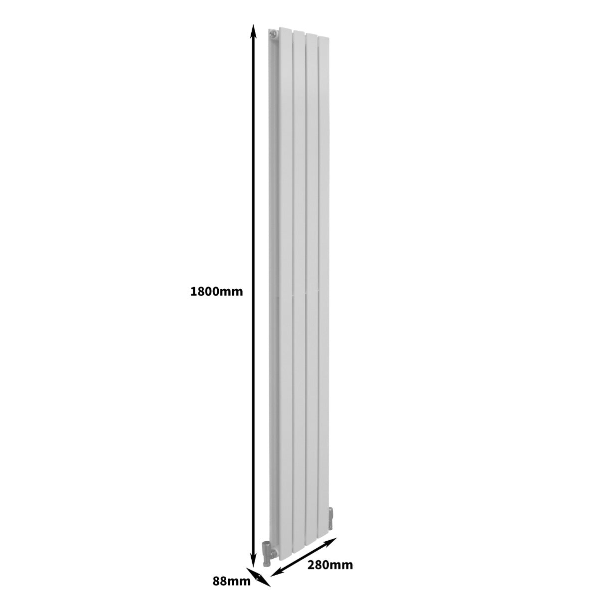 Radiatore a Elementi Piatti - Bianco Lucido - 180cm x 28cm