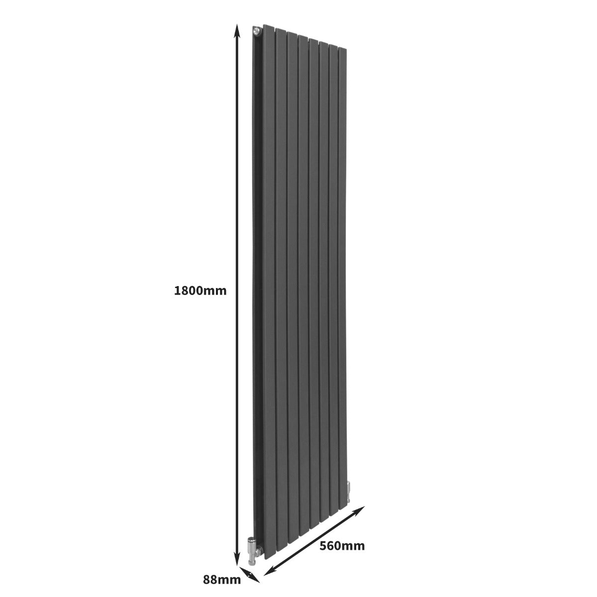 Radiatore a Elementi Piatti - Grigio Antracite - 180cm x 56cm