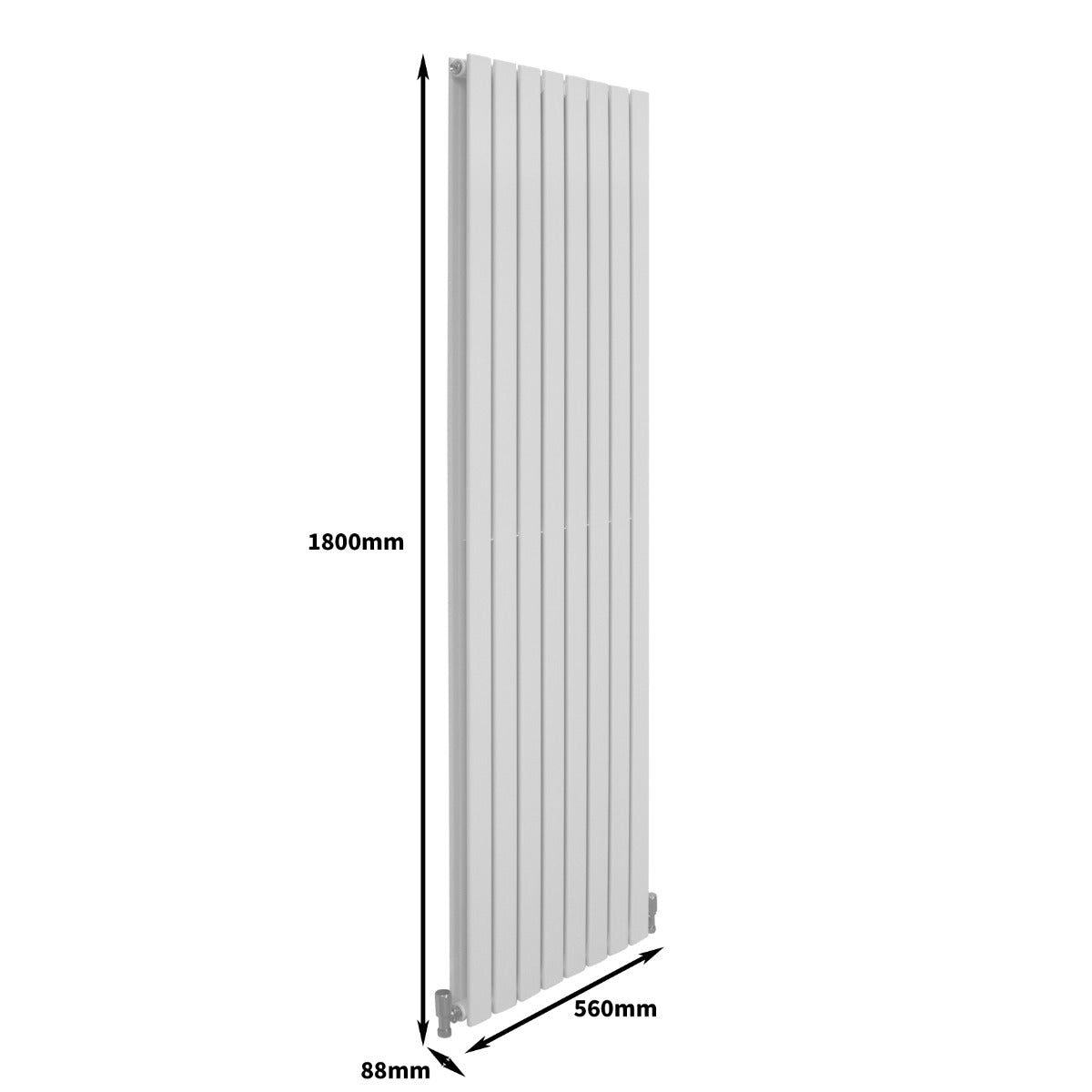 Radiatore a Elementi Piatti - Bianco Lucido - 180cm x 56cm