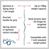 Barra EZ Body Revolution 1.2m con Molle di Bloccaggio