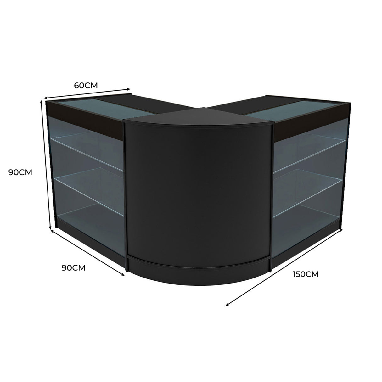 Set Banconi Helios con Illuminazione LED – 2x K900 + CM60 Angolare - Nero