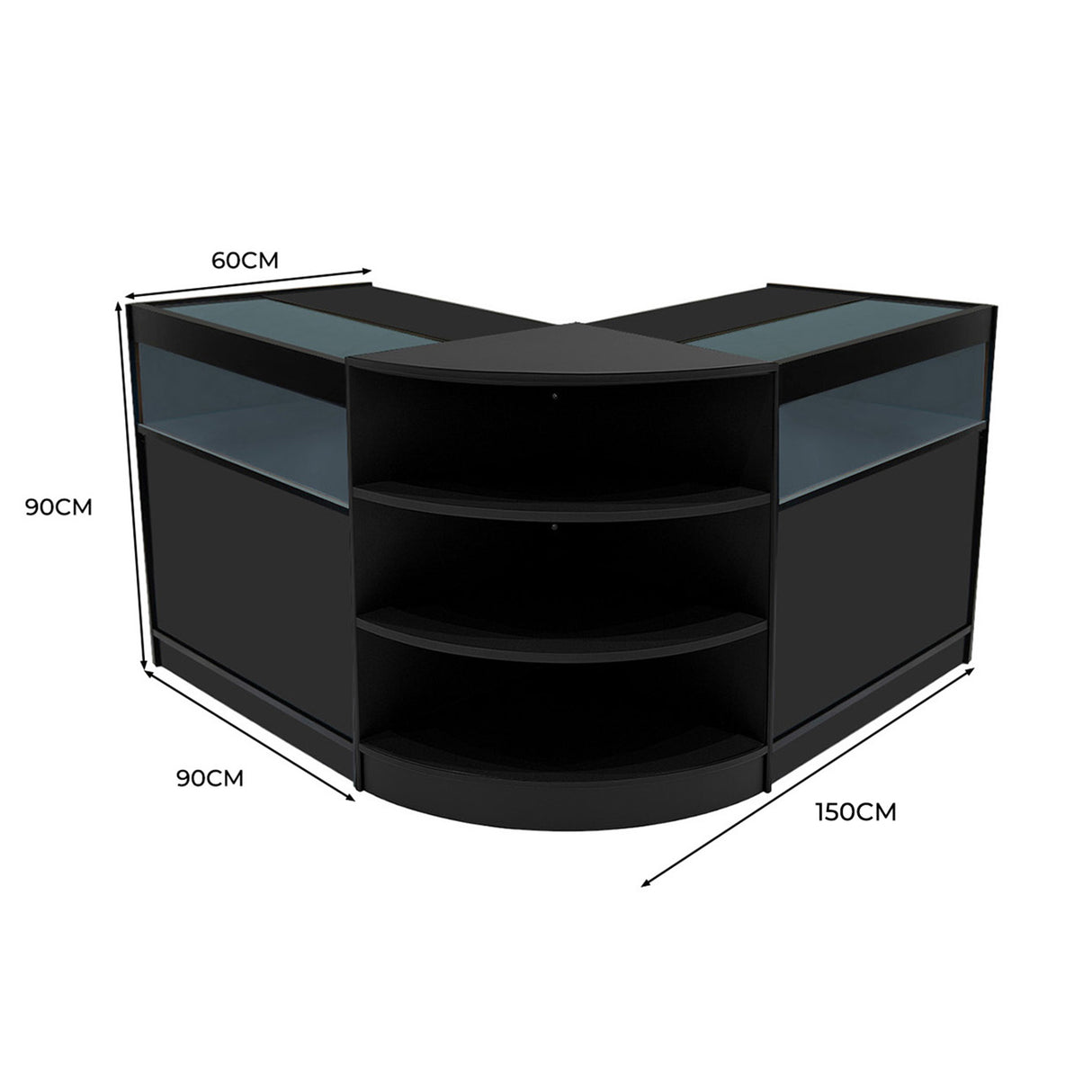 Set Bancone Theseus LED con LM60 + 2 x B900 - Nero