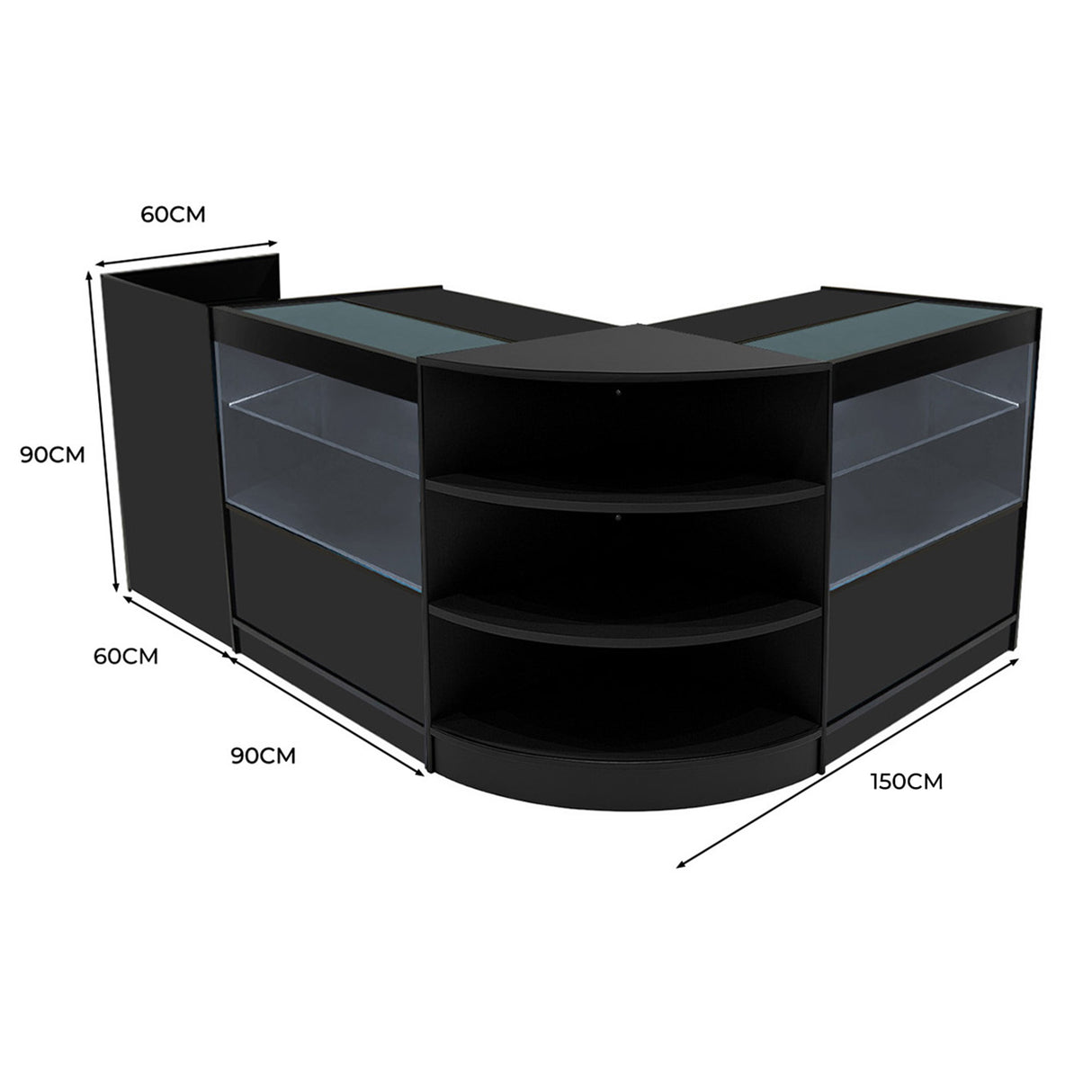 Set Banconi con Illuminazione LED Eclipse 2 x C900, LM60 & TB60 - Nero