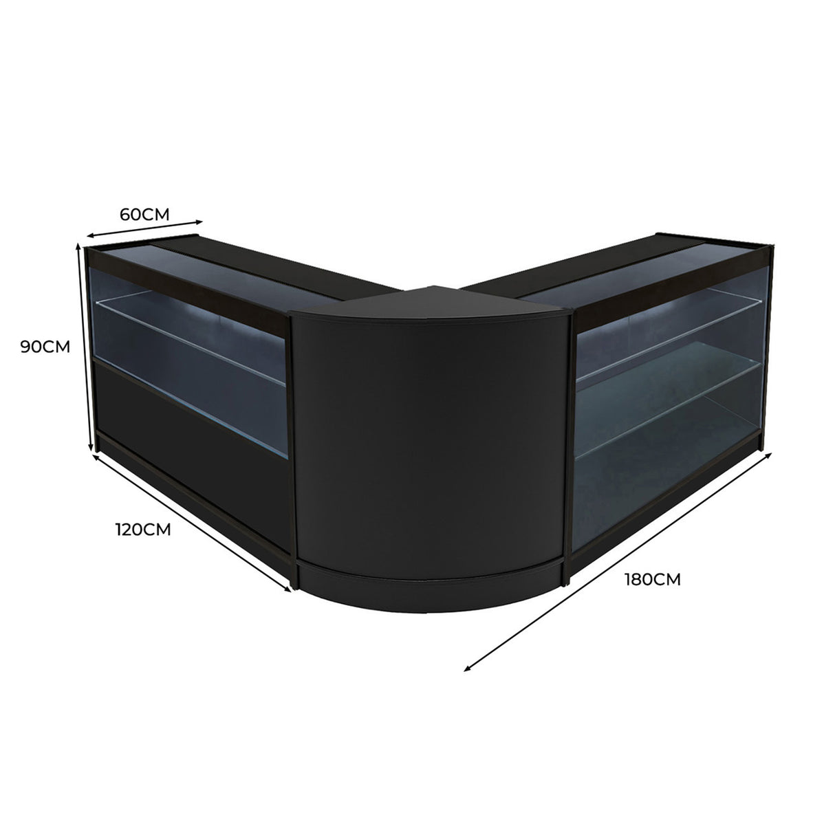 Set Bancone Hera LED con K1200 + C1200 + CM60 - Nero