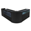 Set banconi Gravity LED in nero, design elegante con superfici lisce e trasparenti, perfetto per esposizione e vendita di prodotti