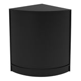 Bancone angolare Vega LED in nero, design moderno e minimalista, superficie liscia e opaca, ideale per spazi contemporanei
