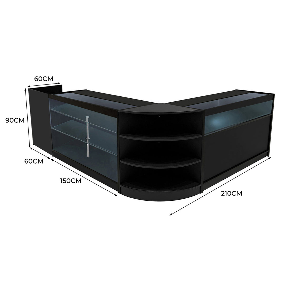Set Banconi con Illuminazione LED Hyperion K1500, B1500, TB60 & LM60 - Nero