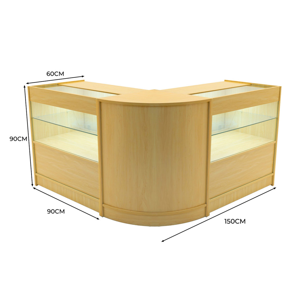 Set Banconi Selene con Illuminazione LED – 2x C900 + CM60 Angolare - Acero