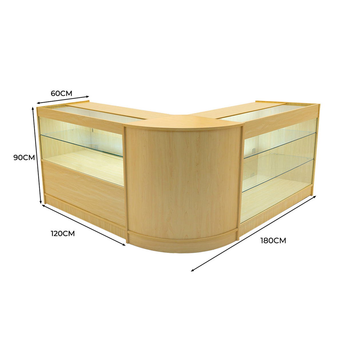 Set Bancone Hera LED con K1200 + C1200 + CM60 - Acero