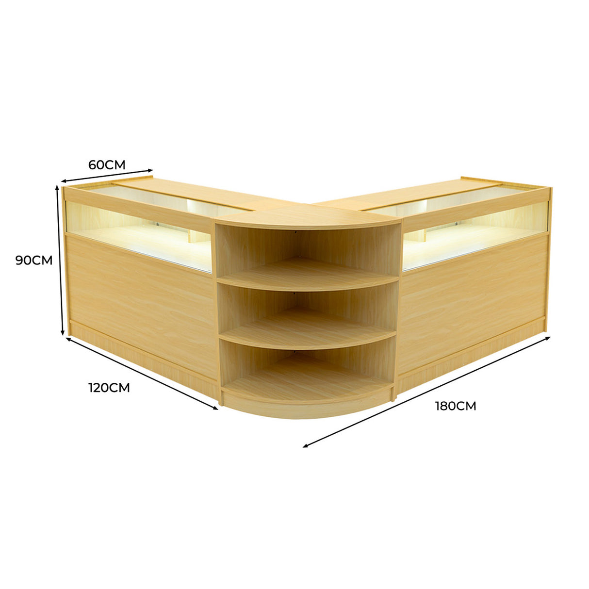 Set Bancone Theseus LED con LM60 + 2 x B1200 - Acero