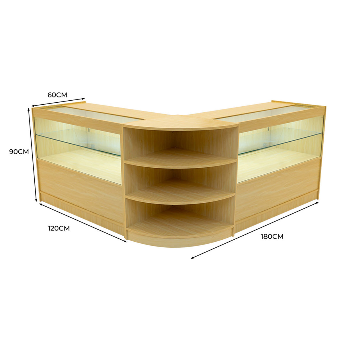 Set Banconi da Negozio Andromeda LED C1200 x2 e LM60 – Acero