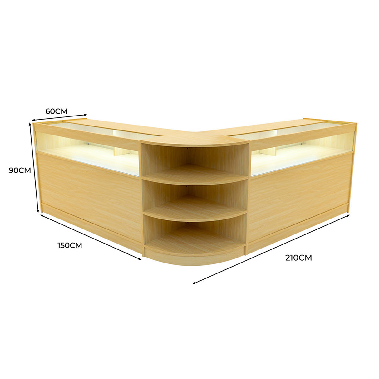 Set Bancone Theseus LED con LM60 + 2 x B1500 - Acero