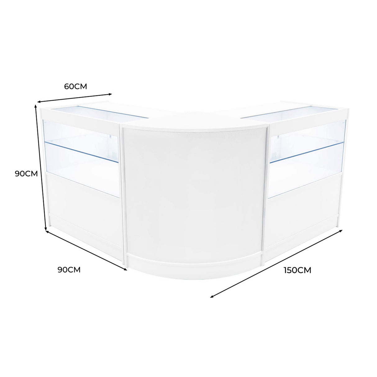 Set Banconi Selene con Illuminazione LED – 2x C900 + CM60 Angolare - Bianco