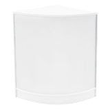 Bancone angolare Gravity LED B900, C900, TB60 e CM60 in bianco, con superficie liscia e design moderno per spazi commerciali