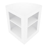 Set Banconi Gravity LED B900, C900, TB60 e CM60 in bianco, design angolare con ripiani aperti e superficie liscia e lucida