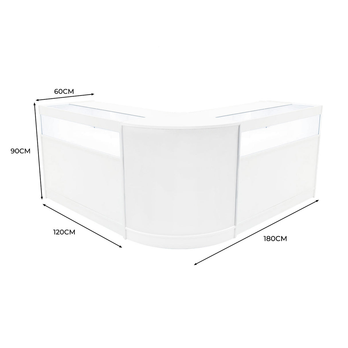 Set Banconi Iris con LED B1200 (x2) & Angolo CM60 – Bianco